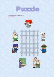 English worksheet: Puzzle about occupations