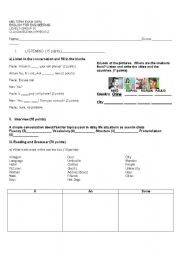 English worksheet: Evaluation