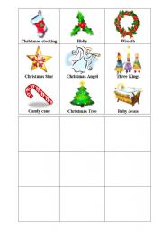 English Worksheet: Christmas Bingo