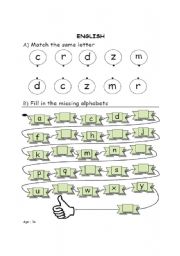 English worksheet: Recognizing Alphabets