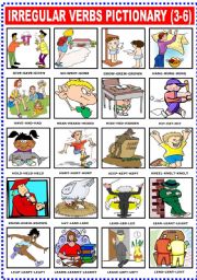 English Worksheet: IRREGULAR VERBS PICTIONARY (3-6)