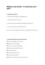English Worksheet: Wallace and Gromit 