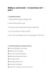 English worksheet: Wallace and Gromit 