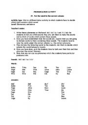 English worksheet: activity