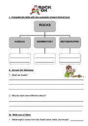 English worksheet: Rocks
