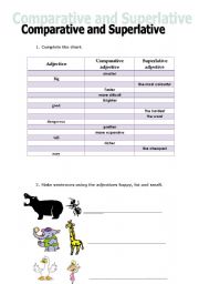 English worksheet: Comparatives and Superlatives