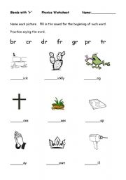 english worksheets blends with r