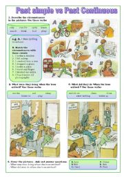 English Worksheet: Simple past vs past continuous