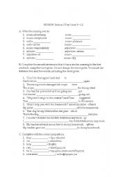 English worksheet: grammar review