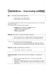 English Worksheet: Connectives - Expressing Contrast