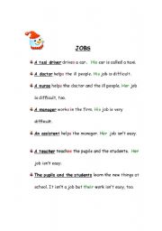 English worksheet: JOBS