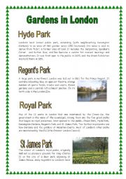 English Worksheet: Gardens in London (17.02.09)