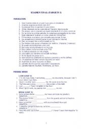 English Worksheet: VOCABULARY AND GRAMMAR REVIEW OF TARGET EDITION