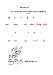 English worksheet: The numbers