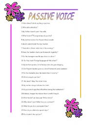 English Worksheet: PASSIVE VOICE