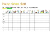 English Worksheet: house chores chart