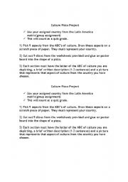 English Worksheet: culture pizza project