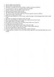 English Worksheet: subject - verb agreement