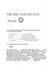 English worksheet: past continuous tense