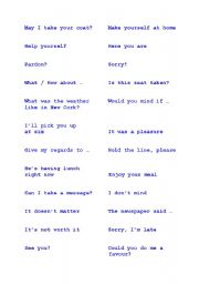 English worksheet: Everyday Phrases
