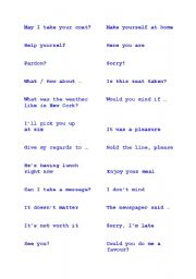 English Worksheet: Everyday Phrases