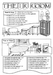 English Worksheet: Their room