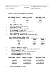 English Worksheet: Comparative and Superlative Adjectives 