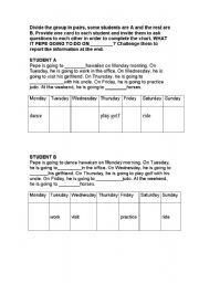 English worksheet: GOING TO (ORAL PRACTICE)