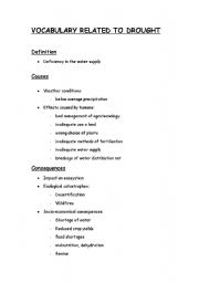 English worksheet: Vocabulary/ Writing a composition about drought