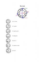 English worksheet: the clock