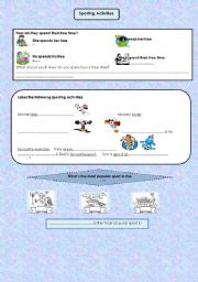 English Worksheet: sporting activities