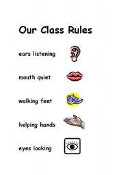 English Worksheet: class rules