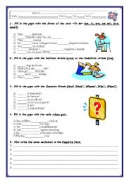 GRAMMAR TEST / WORKSHEET(3 pages)