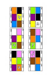 English Worksheet: Play BINGO - colours