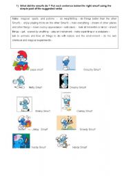English Worksheet: The Smurfs