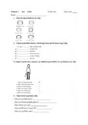 English worksheet: describing people, test winners