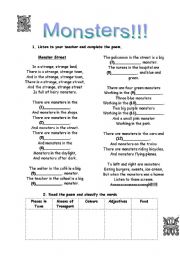 English Worksheet: poem