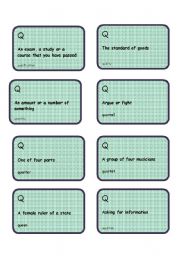 English Worksheet: Alphabet game -Letter Q