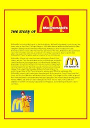 English Worksheet: MC DONALDS STORY