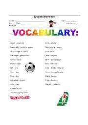 English worksheet: football