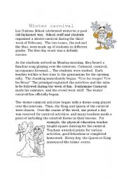 English Worksheet: Winter Carnival - reading evaluation