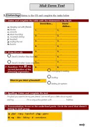 Listening and Language Test about entertainment and celebrations