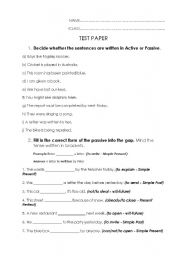 English Worksheet: passive voice