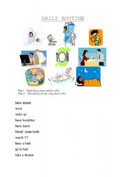 English worksheet: Daily routines