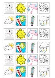 English Worksheet: Pictures to fulfill a weather chart