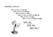 English worksheet: speak! class sign