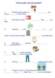 English worksheet: General Vocabulary. To like or to be.