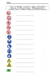 Safety Signs - ESL worksheet by cindyk