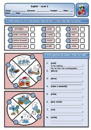 English Worksheet: IS THE SMURF COOKING?