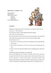 English Worksheet: Reporting  a  Crime